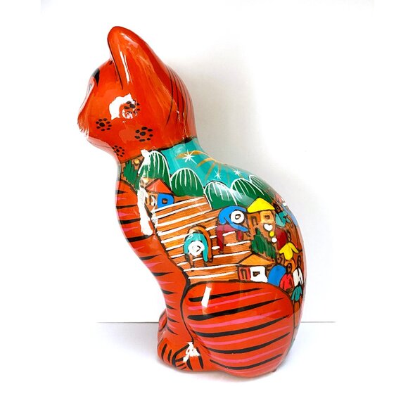 Mexican Hand Painted Folk Art Cat - Picture 6 of 8